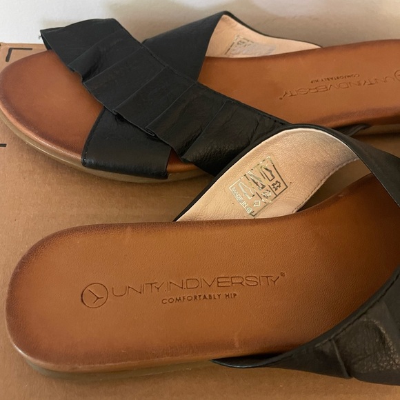 New unity in diversity leather slide sandals sz 8 39 $80 - Picture 4 of 5